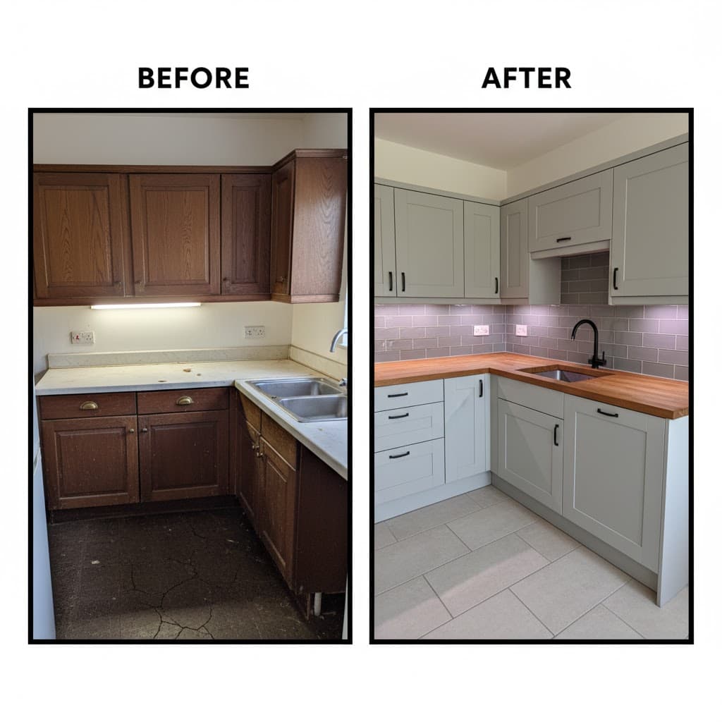 Kitchen Refresh - Árchez - Cosmetic update preserving good bones by English builder in Axarquía