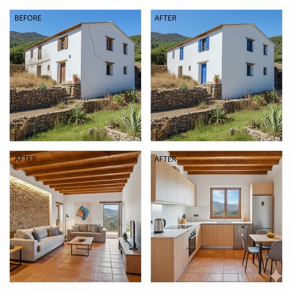 Mountain Property - Comares - Challenging hillside property by English builder in Axarquía