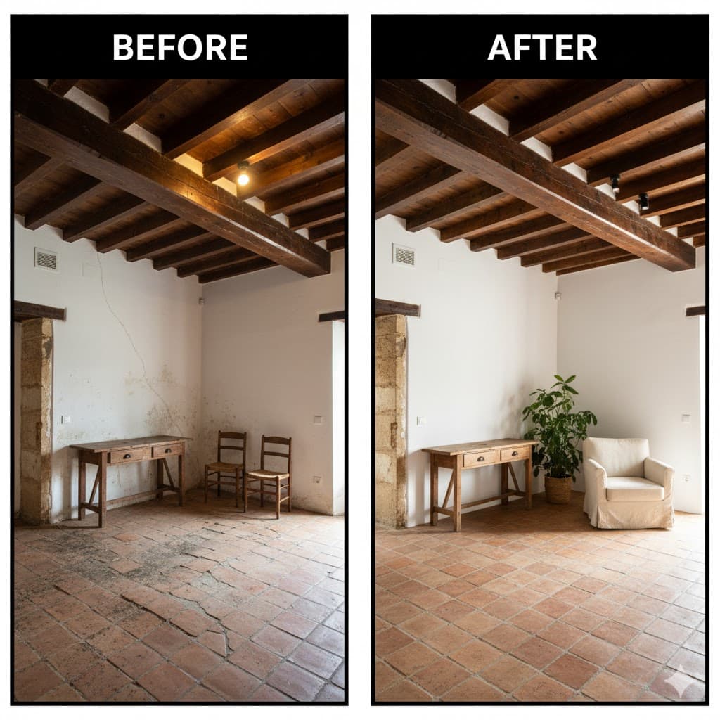 Village House Restoration - Cómpeta - Complete renovation of traditional village house by English builder in Axarquía